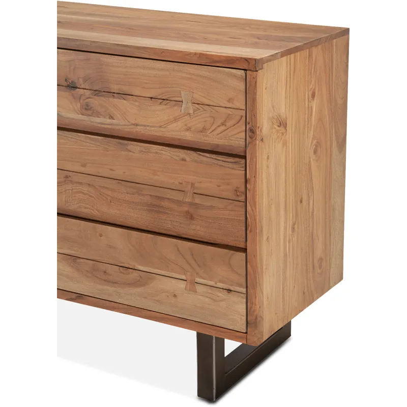 Aspen 58" Six Drawer Dresser in Smoked Acacia