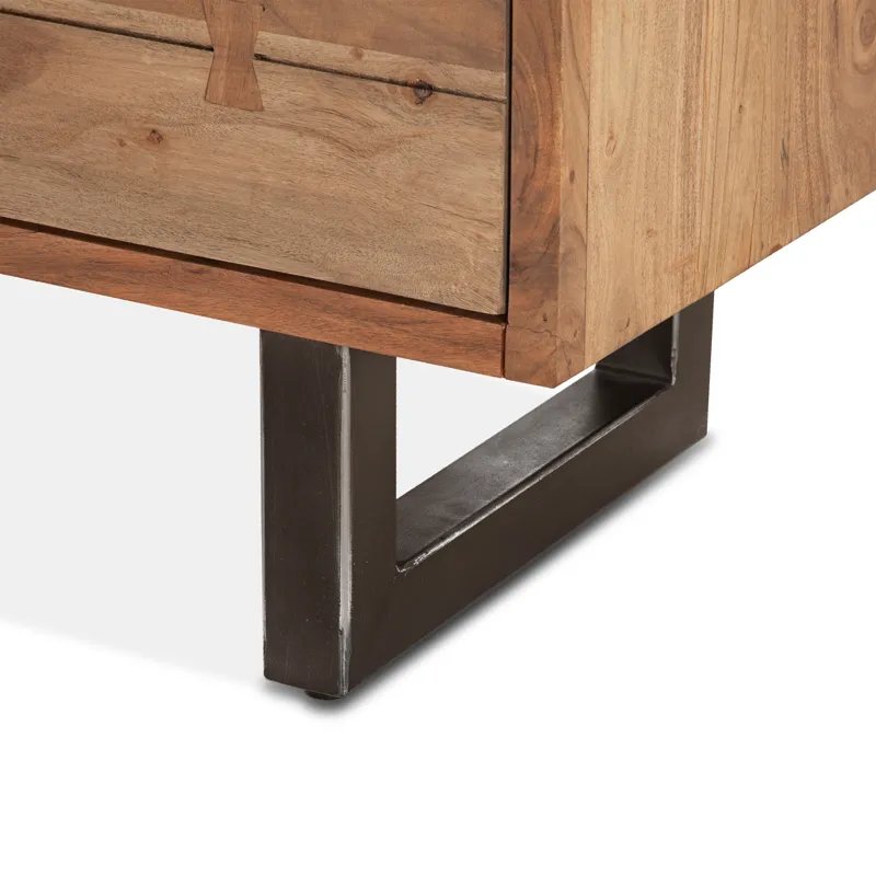 Aspen 58" Six Drawer Dresser in Smoked Acacia