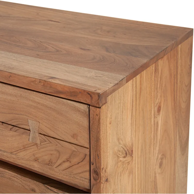 Aspen 58" Six Drawer Dresser in Smoked Acacia