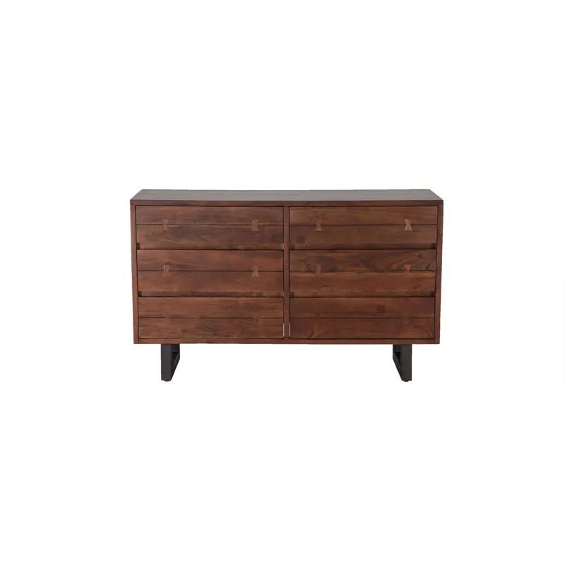 Aspen 58" Six Drawer Dresser in Walnut