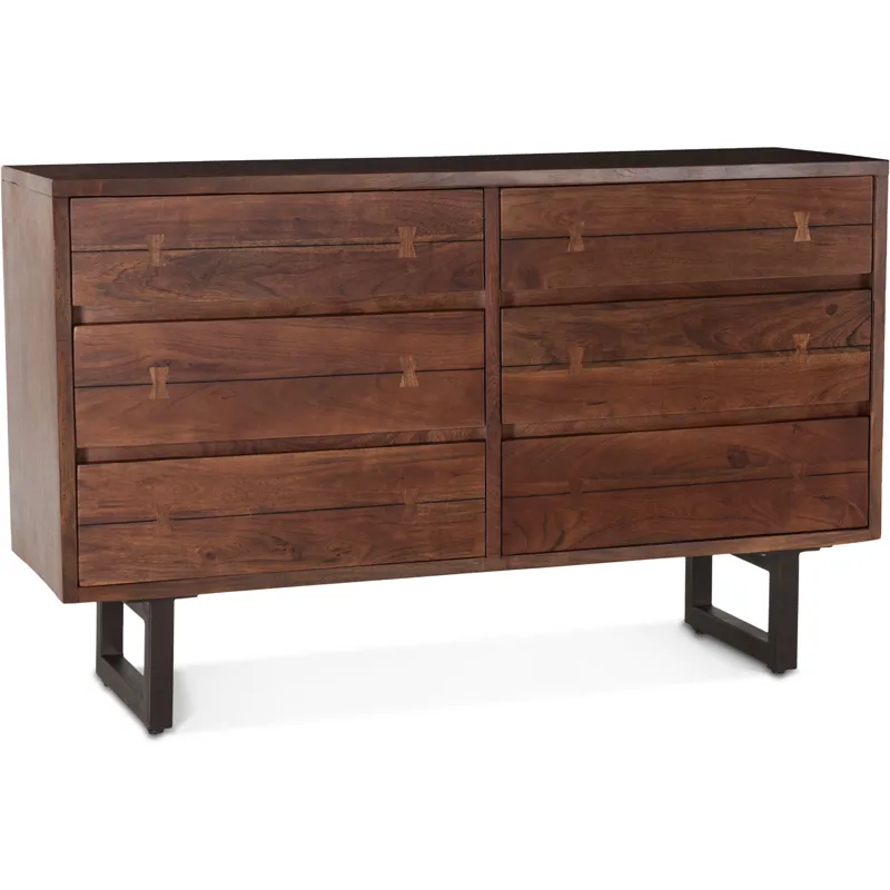 Aspen 58" Six Drawer Dresser in Walnut
