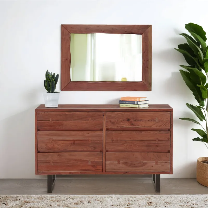 Aspen 58" Six Drawer Dresser in Walnut