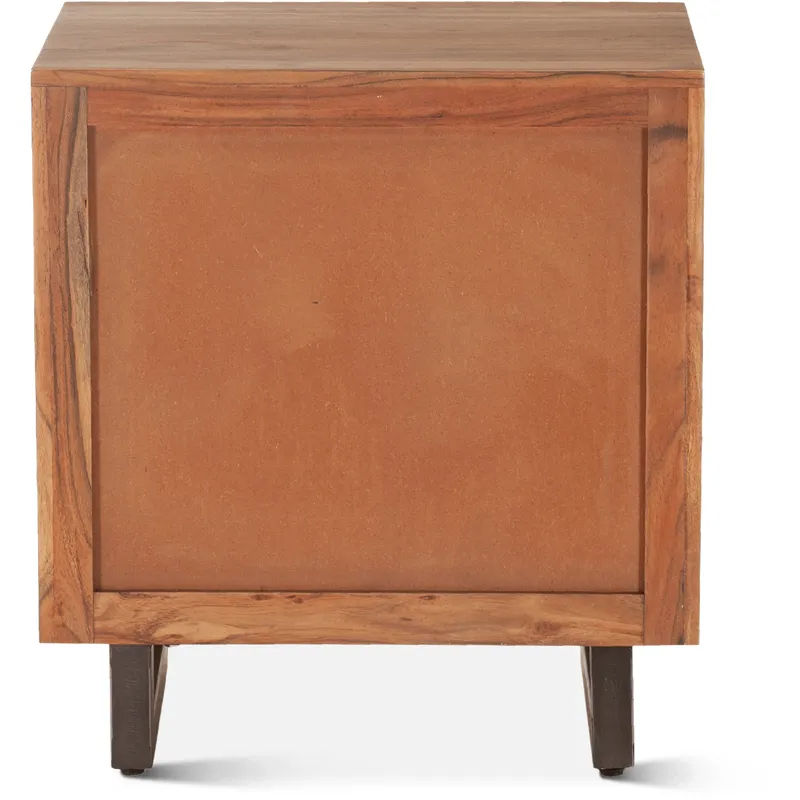 Aspen 24" Two Drawer Nightstand in Smoked Acacia