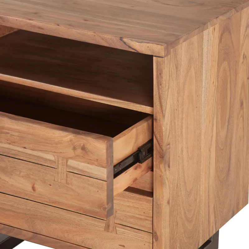 Aspen 24" Two Drawer Nightstand in Smoked Acacia