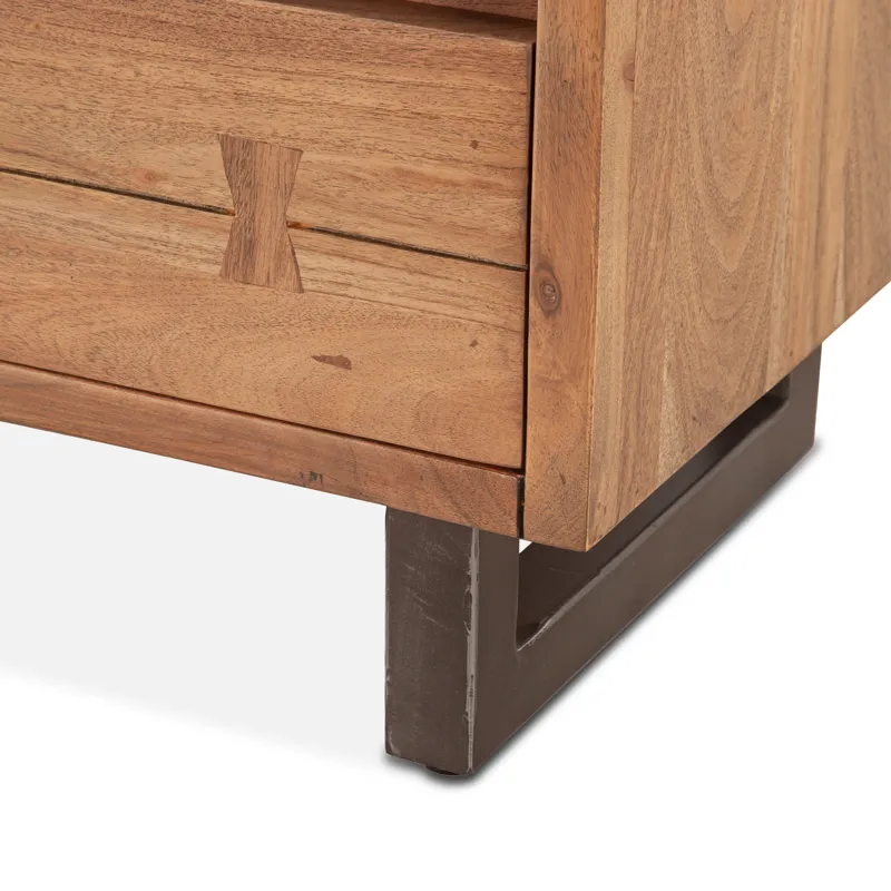 Aspen 24" Two Drawer Nightstand in Smoked Acacia