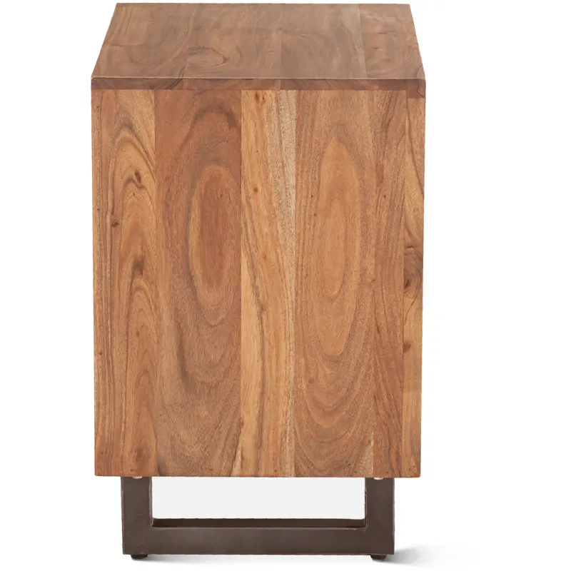 Aspen 24" Two Drawer Nightstand in Smoked Acacia