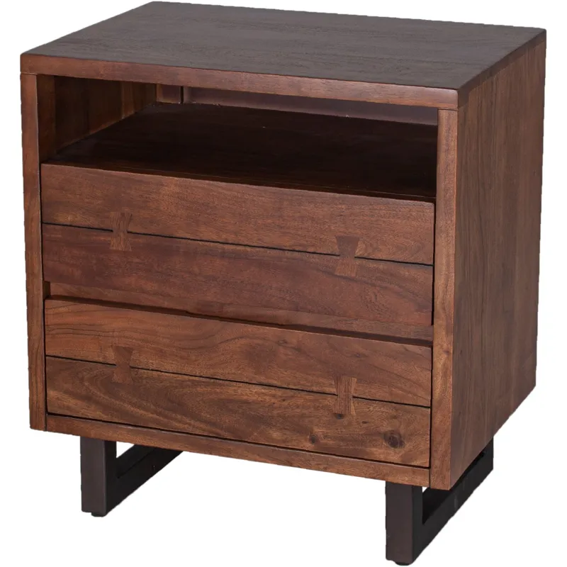 Aspen 24" Two Drawer Nightstand in Walnut