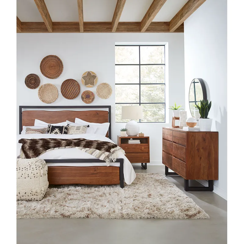 Aspen 58" Six Drawer Dresser in Walnut