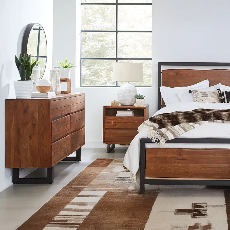 Aspen 58" Six Drawer Dresser in Walnut