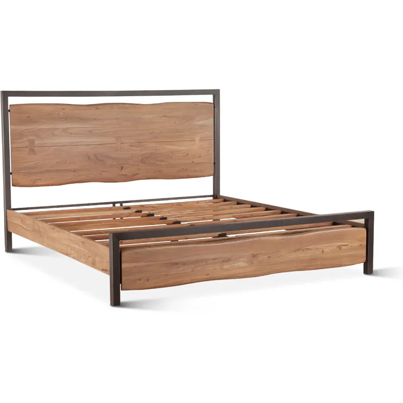 Aspen King Bed in Smoked Acacia
