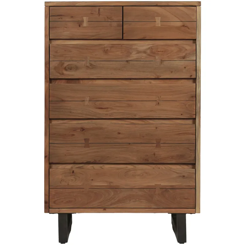 Aspen 34" Tall Chest in Smoked Acacia