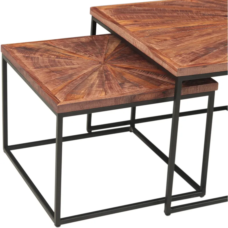 Aster 47" Nesting Coffee Tables in Sunburst Brownstone