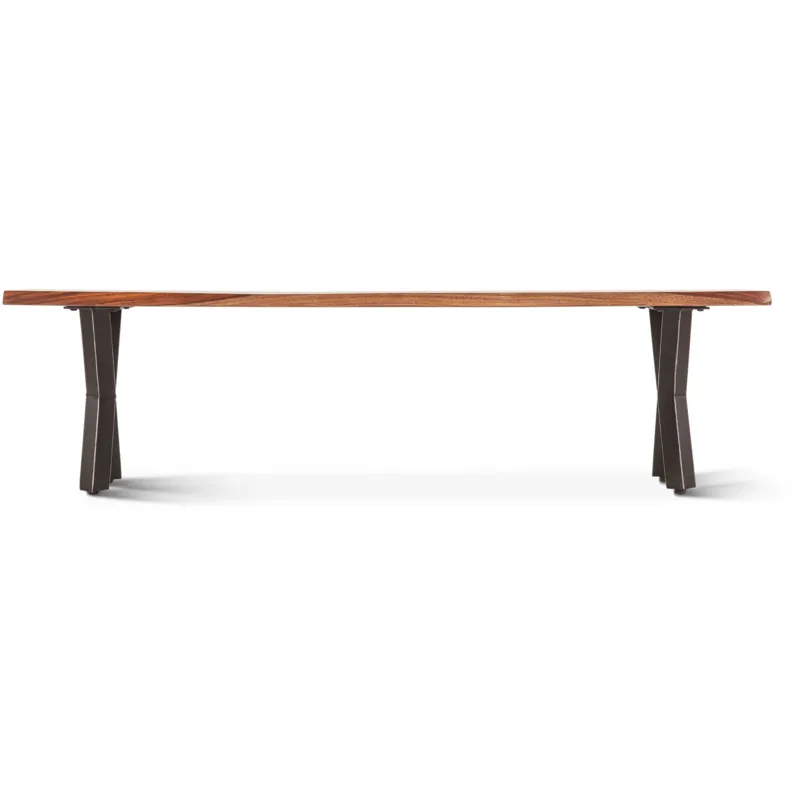 Brisbane 68" Dining Bench in Natural Sheesham Wood and Iron
