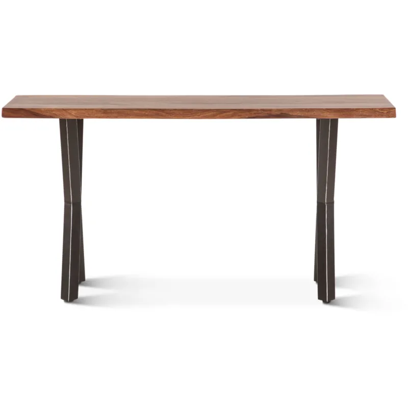 Brisbane 58" Console Table in Natural Sheesham Wood and Iron