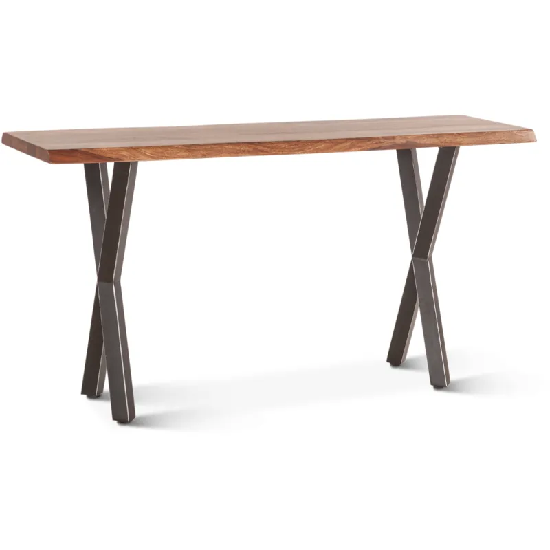 Brisbane 58" Console Table in Natural Sheesham Wood and Iron