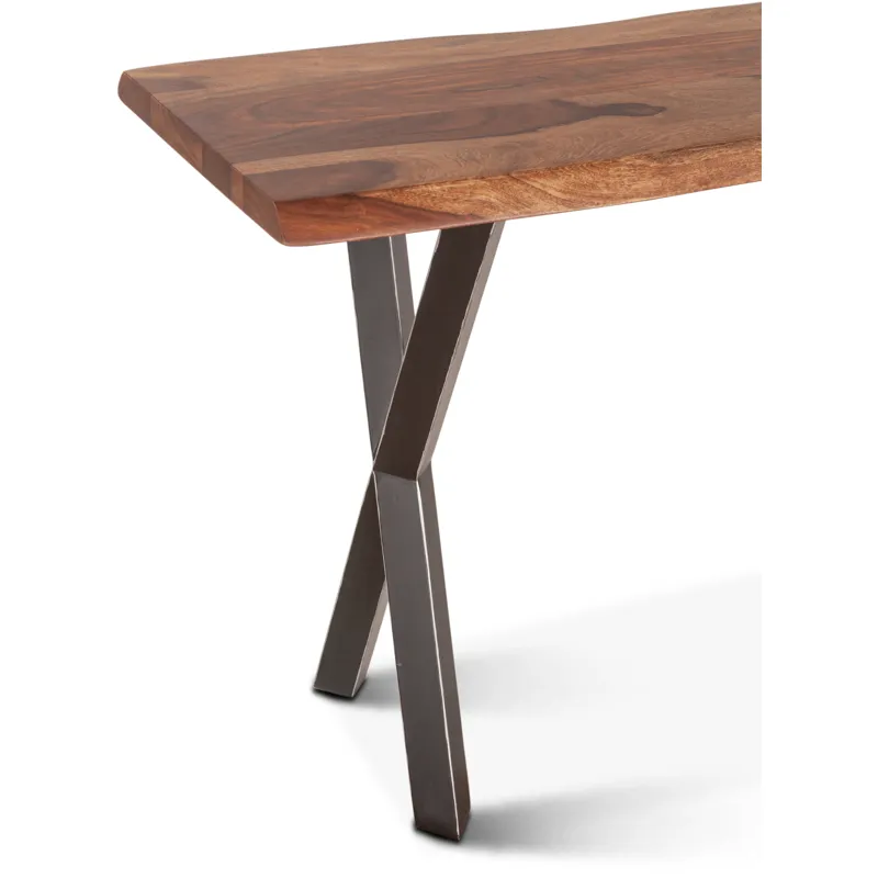 Brisbane 58" Console Table in Natural Sheesham Wood and Iron