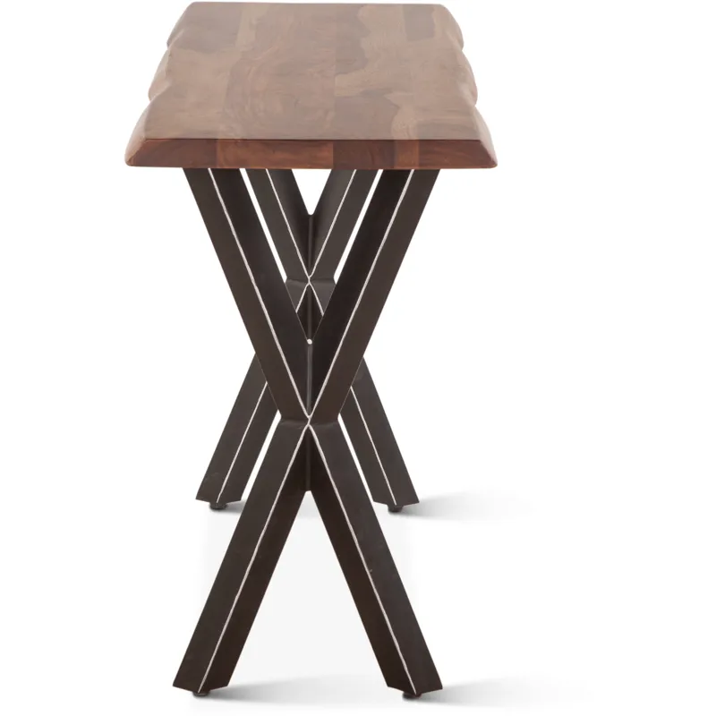 Brisbane 58" Console Table in Natural Sheesham Wood and Iron