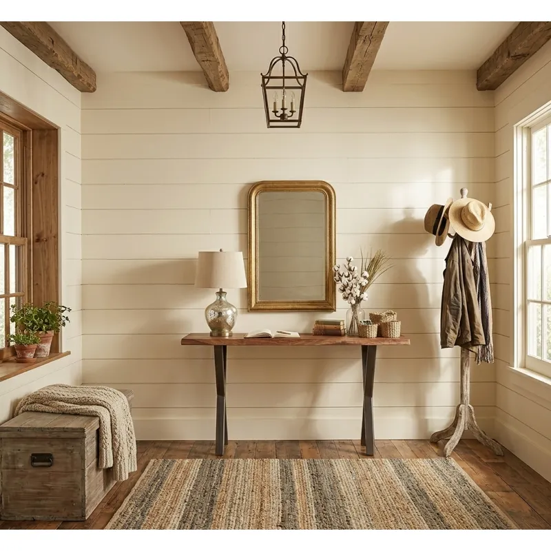 Brisbane 58" Console Table in Natural Sheesham Wood and Iron