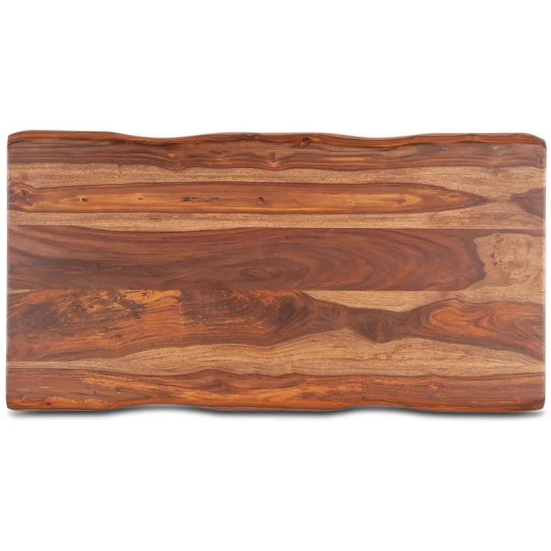 Brisbane 46" Coffee Table in Natural Sheesham Wood and Iron