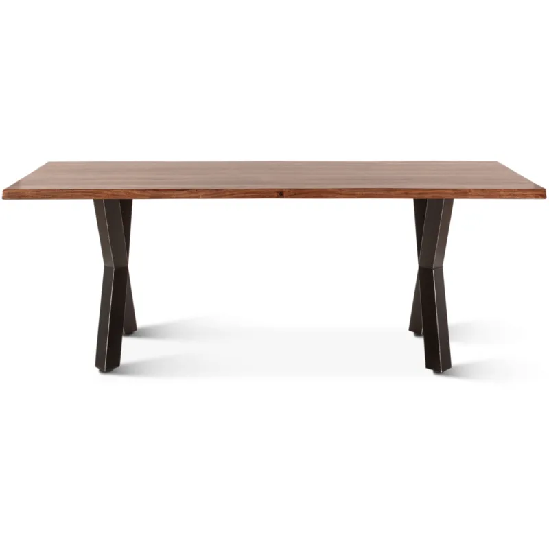 Brisbane 80" Dining Table in Natural Sheesham Wood and Iron