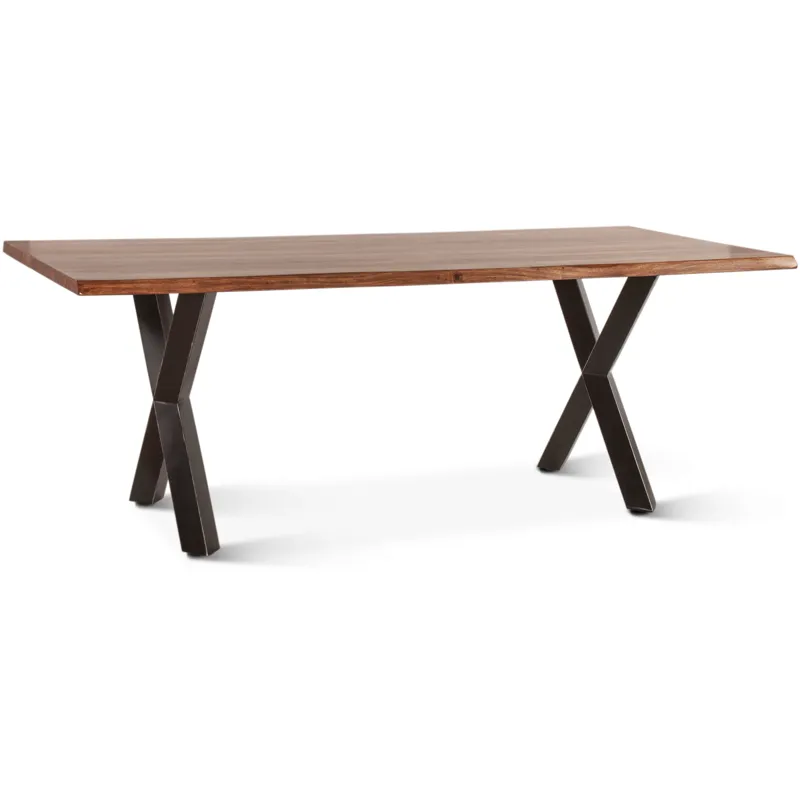 Brisbane 80" Dining Table in Natural Sheesham Wood and Iron