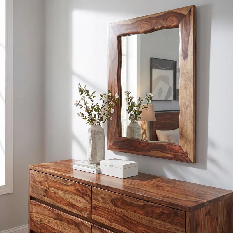 Brisbane 43" Mirror Frame in Natural Sheesham