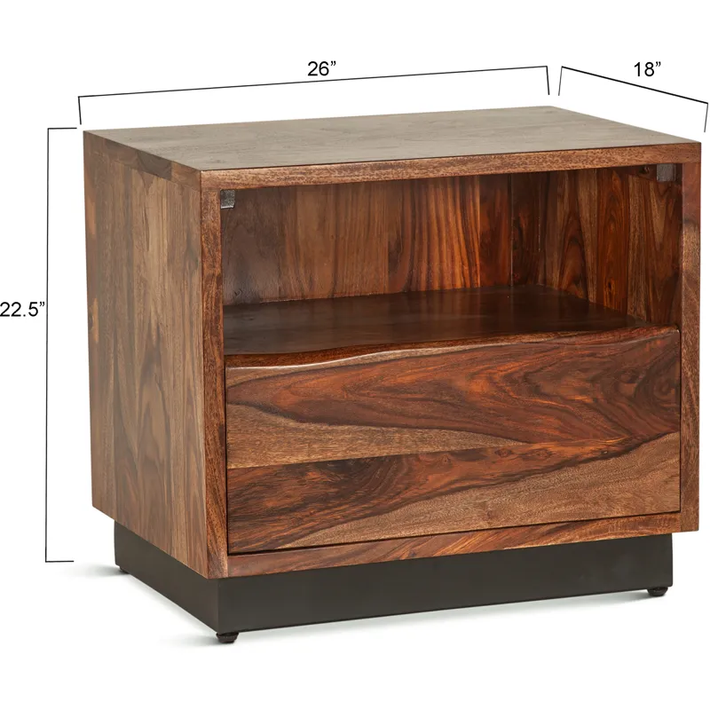 Brisbane 26" Nightstand in Natural Sheesham