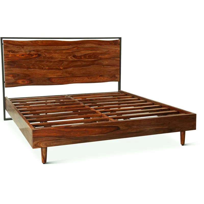 Brisbane King Bed in Natural Sheesham