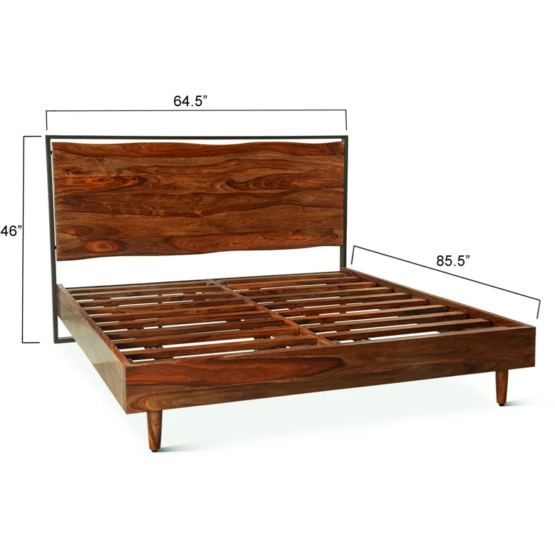 Brisbane King Bed in Natural Sheesham