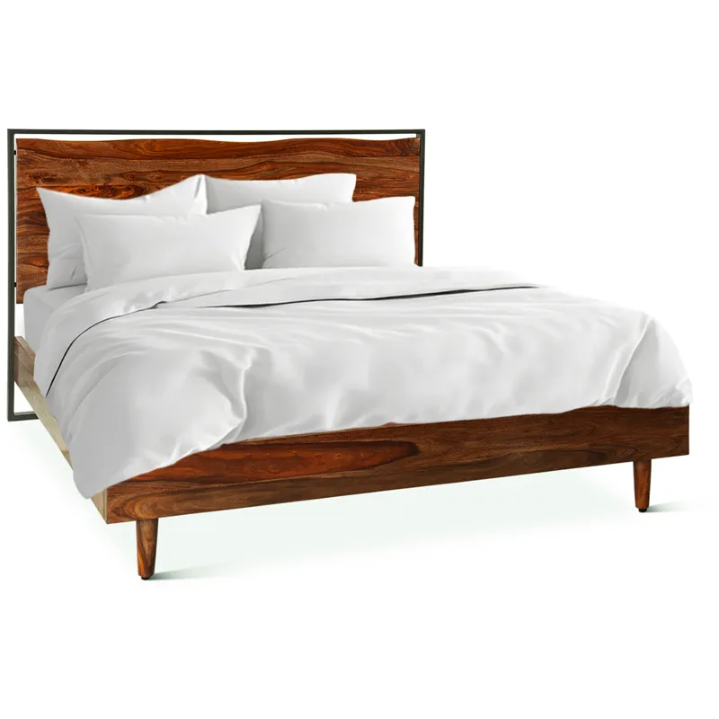 Brisbane King Bed in Natural Sheesham