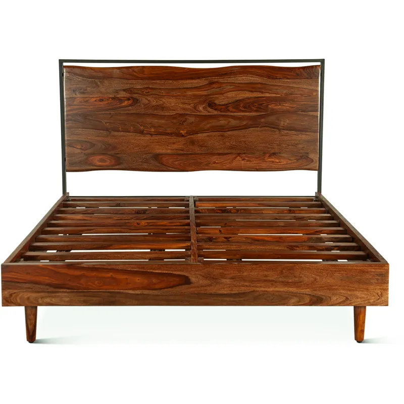 Brisbane Queen Bed in Natural Sheesham
