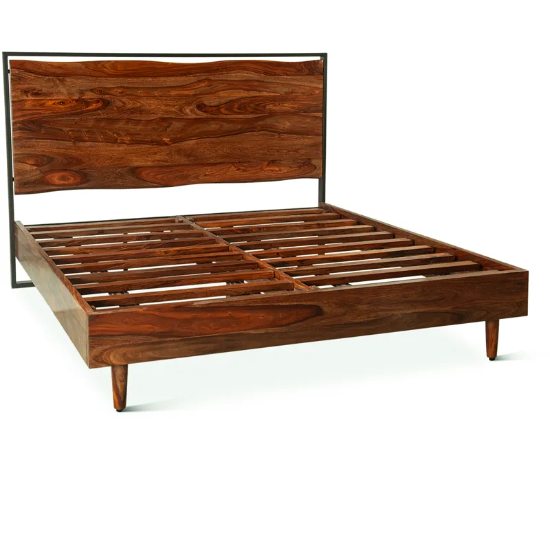 Brisbane Queen Bed in Natural Sheesham