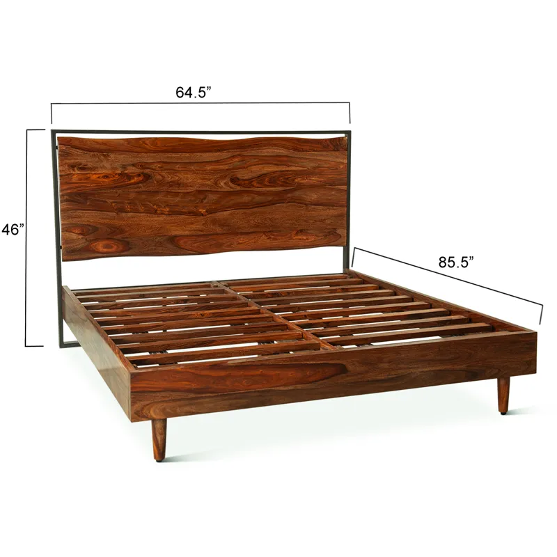 Brisbane Queen Bed in Natural Sheesham