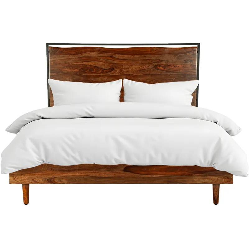 Brisbane Queen Bed in Natural Sheesham