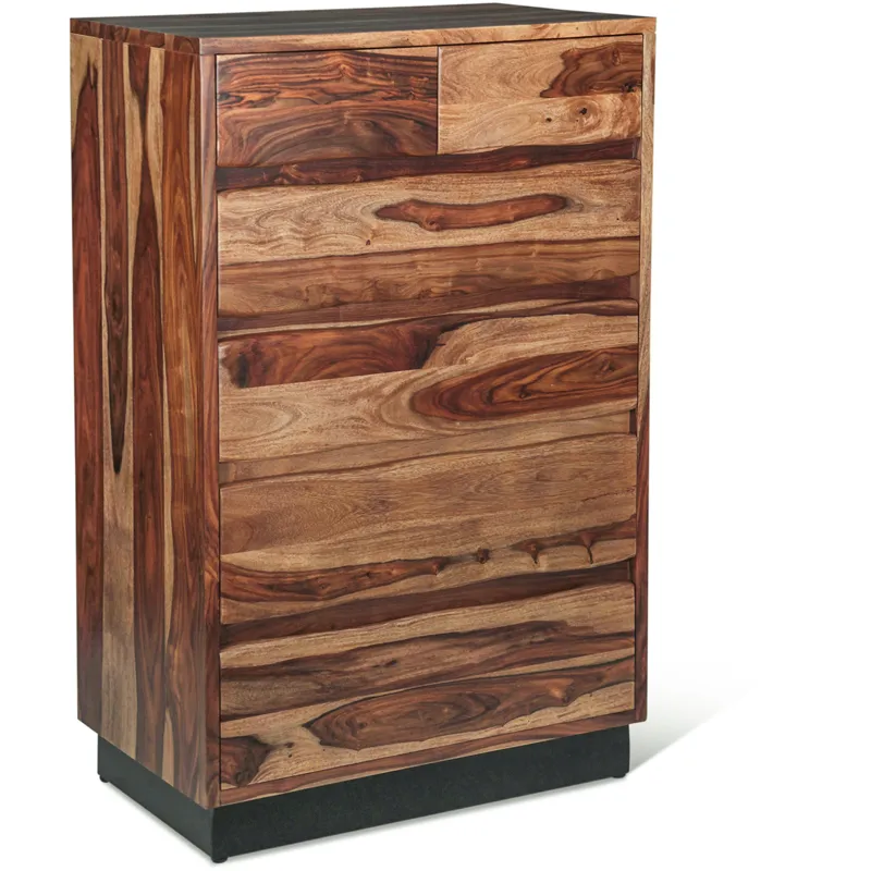Brisbane 34" Tall Chest with Plinth Base in Natural Sheesham