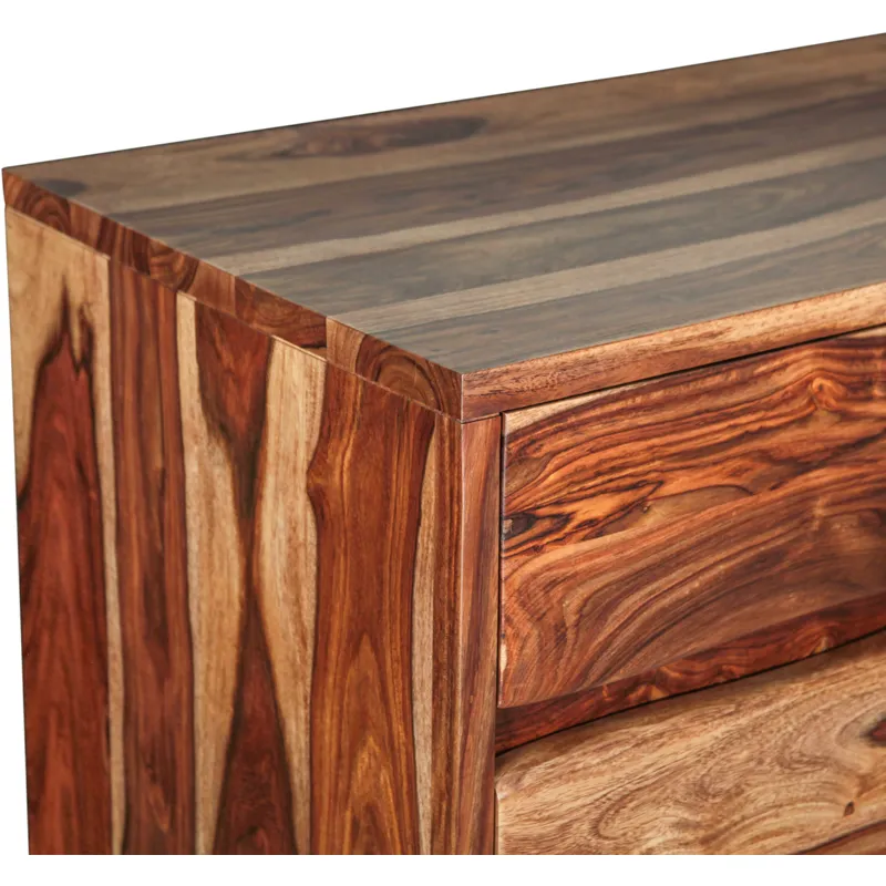 Brisbane 34" Tall Chest with Plinth Base in Natural Sheesham