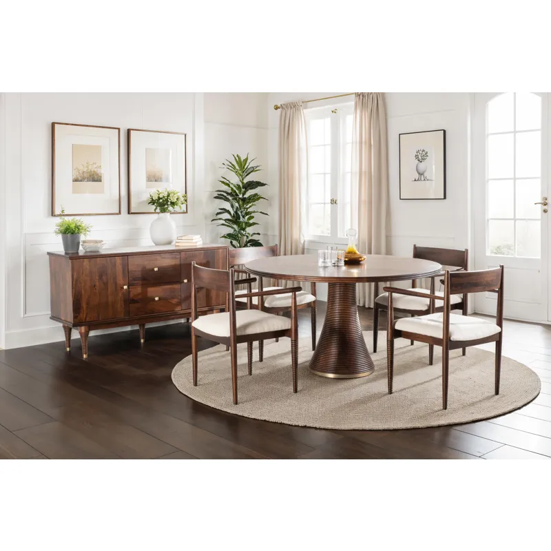 Bijou 54" Round Dining Table in Dark Sienna