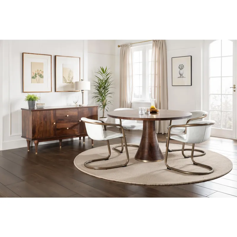 Portofino 22" Dining Chair in Vintage White Leather