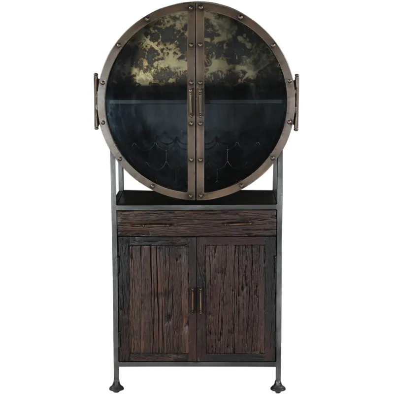Bowery 74" Tall Round Bar Cabinet