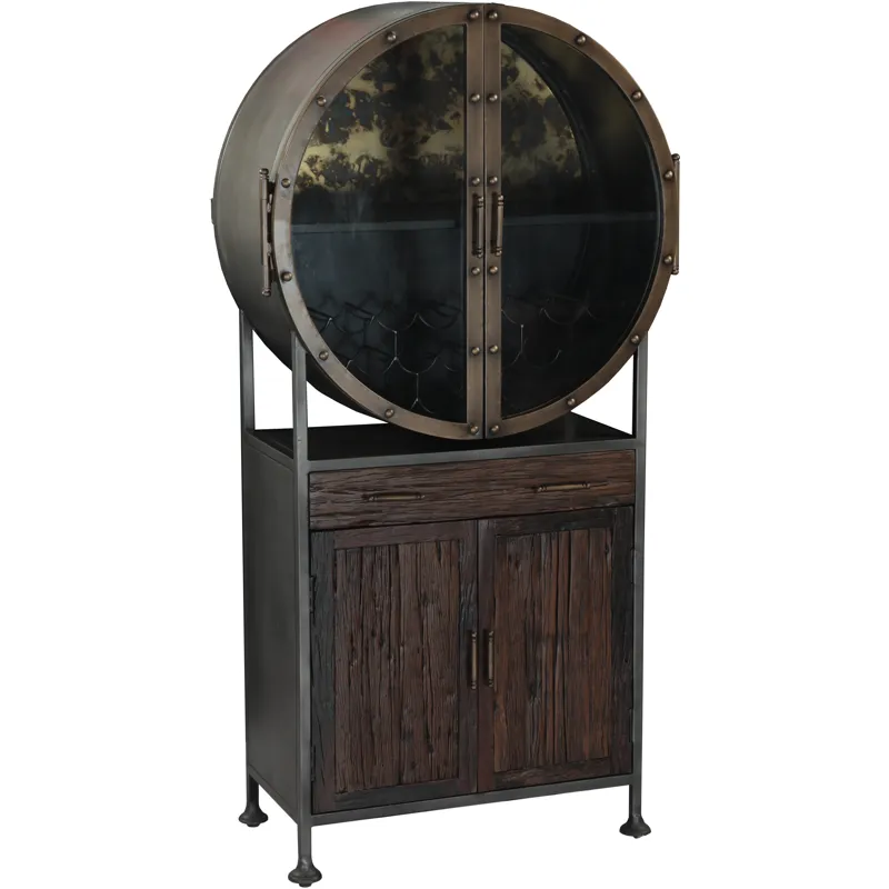 Bowery 74" Tall Round Bar Cabinet