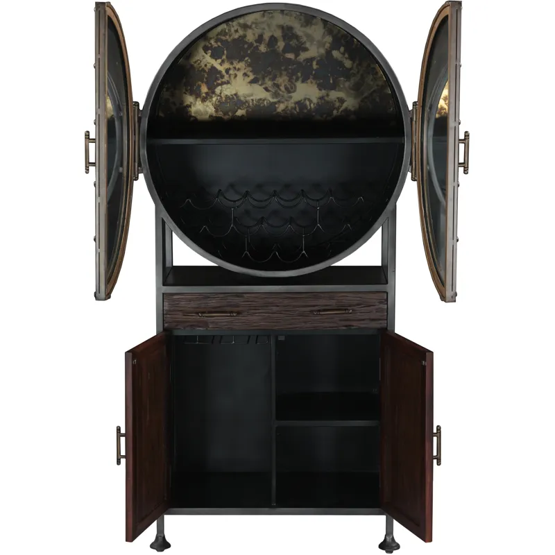 Bowery 74" Tall Round Bar Cabinet