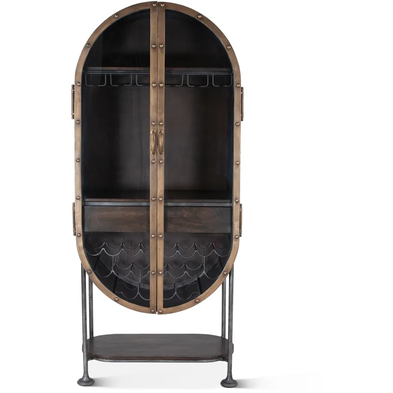 Bowery 34" Tall Oval Bar Cabinet