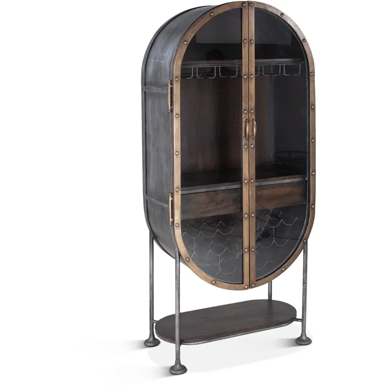Bowery 34" Tall Oval Bar Cabinet