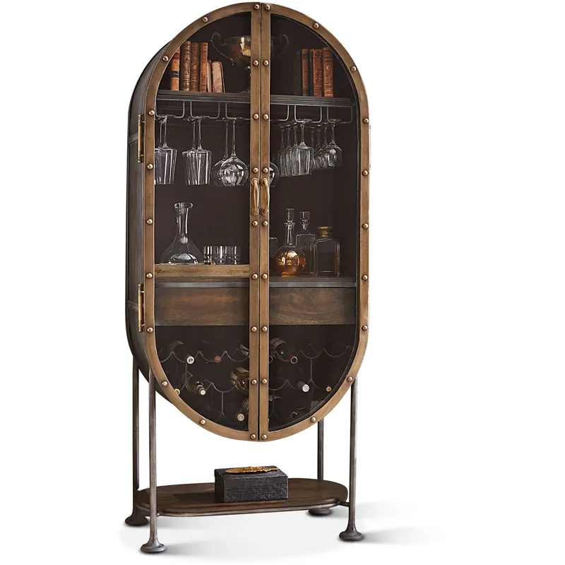Bowery 34" Tall Oval Bar Cabinet