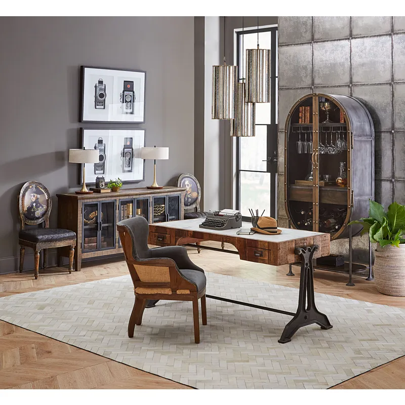 Bowery 34" Tall Oval Bar Cabinet