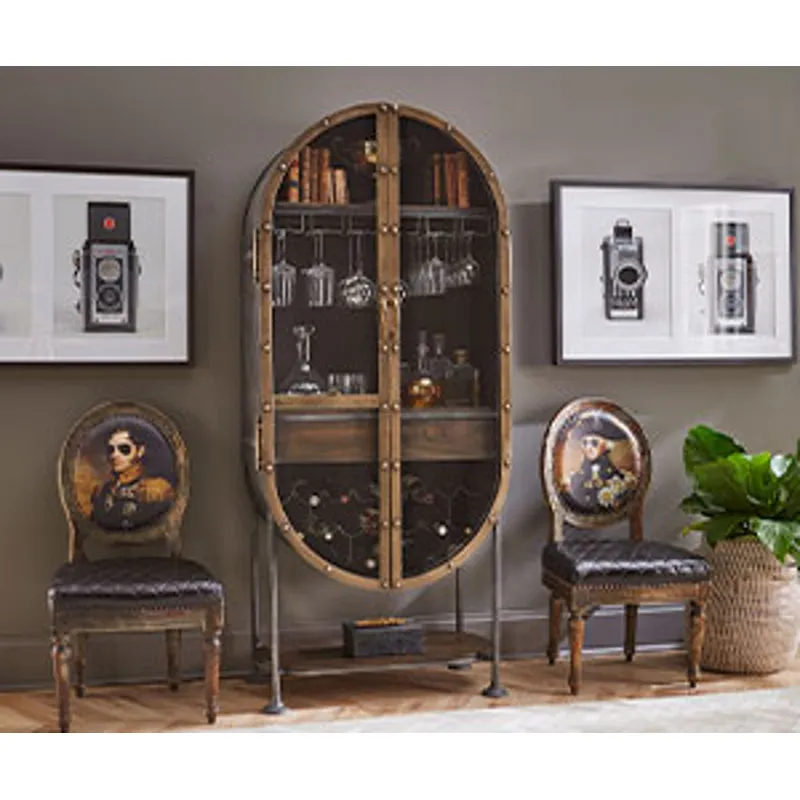 Bowery 34" Tall Oval Bar Cabinet