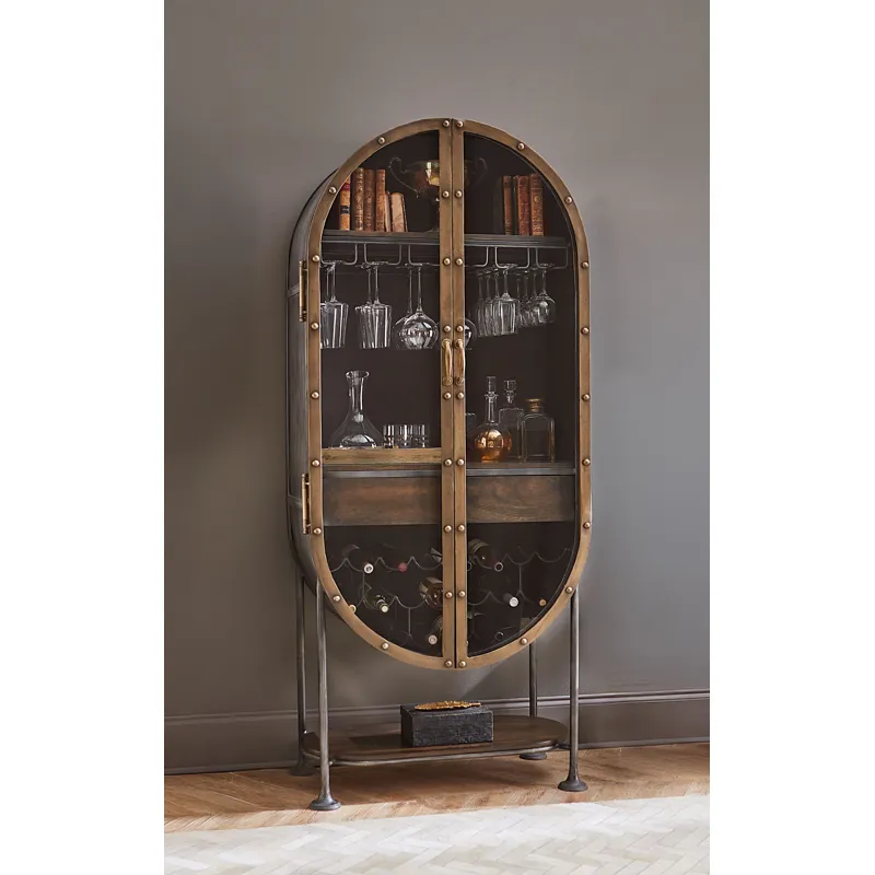 Bowery 34" Tall Oval Bar Cabinet