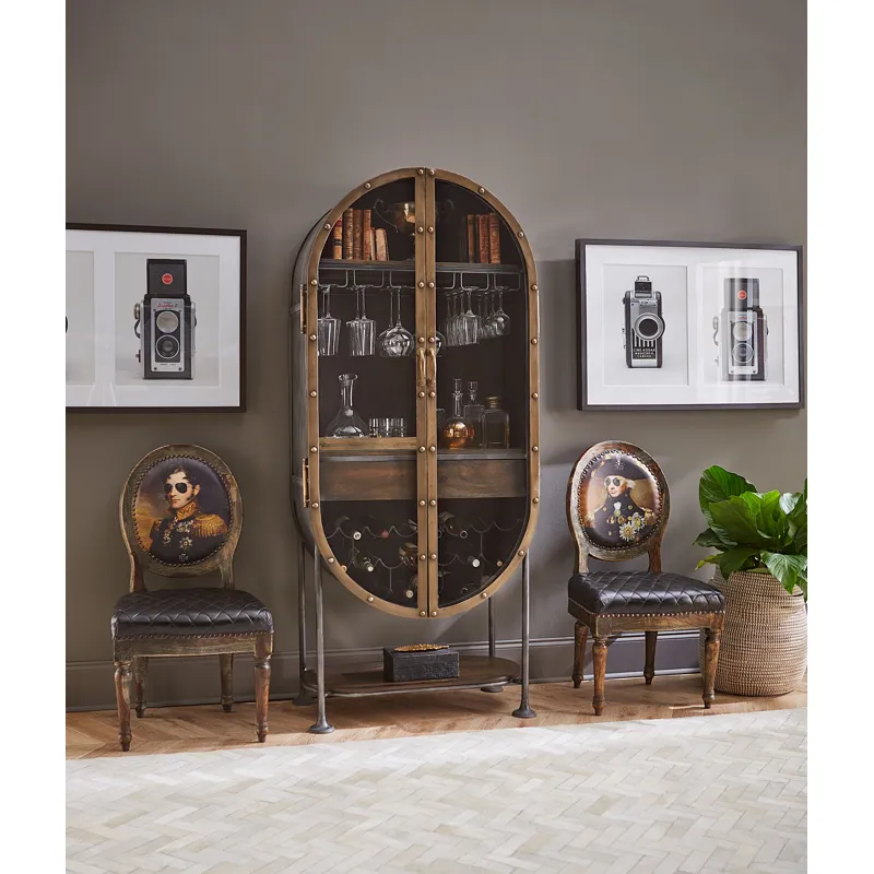 Bowery 34" Tall Oval Bar Cabinet