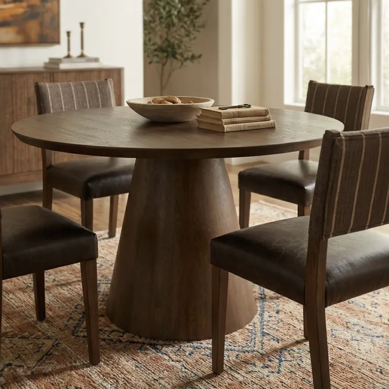 Casablanca 48" Round Dining Table in Toffee Nut