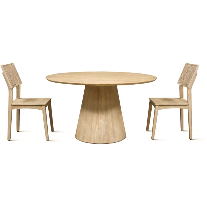 Casablanca 54" Round Dining Table in Natural White